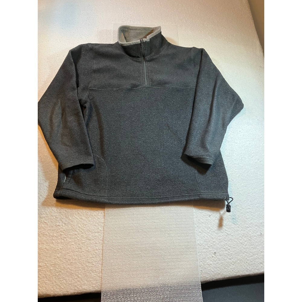 Ferrucci Grey Sherpa Quarter Zip Pullover‎ Mens Large Fleece Sweater Drawstring